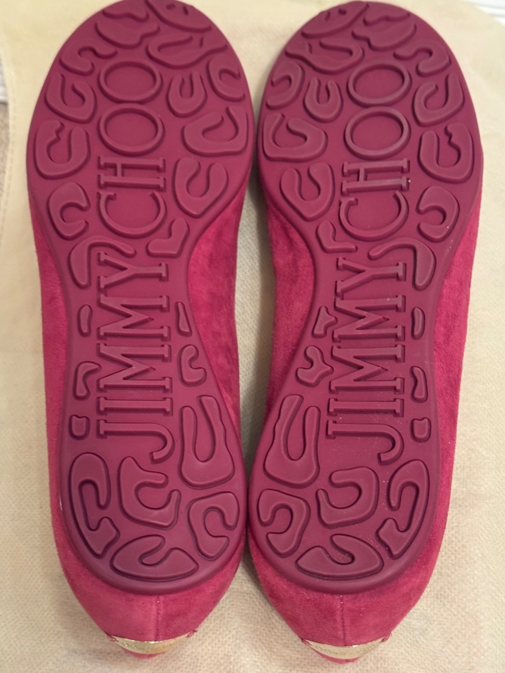 Jimmy Choo Gaze Flats Dark Pink Suede Patent Leather - Picture 6 of 7